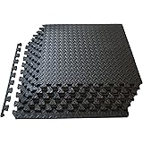 ProSource Puzzle Exercise Mat, EVA Foam Interlocking Tiles, Protective Flooring for Gym Equipment and Cushion for Workouts