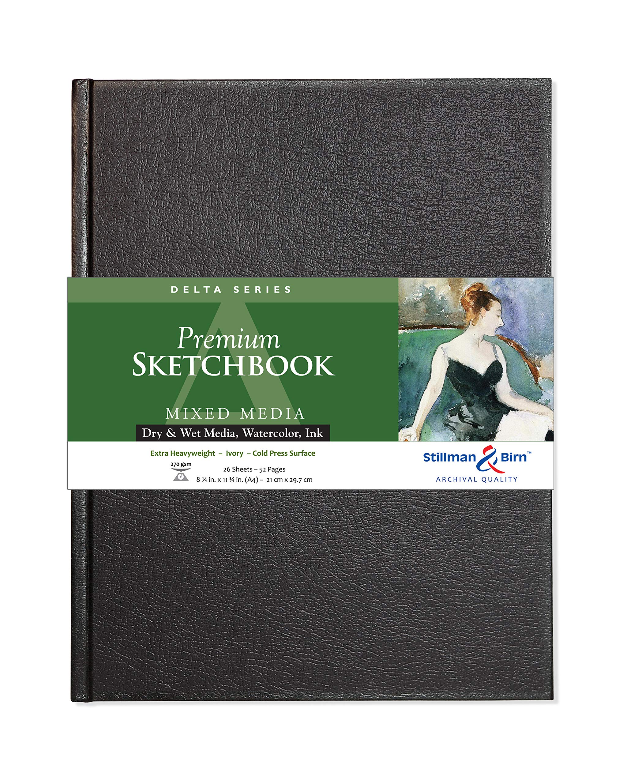 Stillman & Birn : Delta Sketchbook 8.25 x 11.75in (A4) Hardbound 270gsm - Ivory Cold Press/Rgh