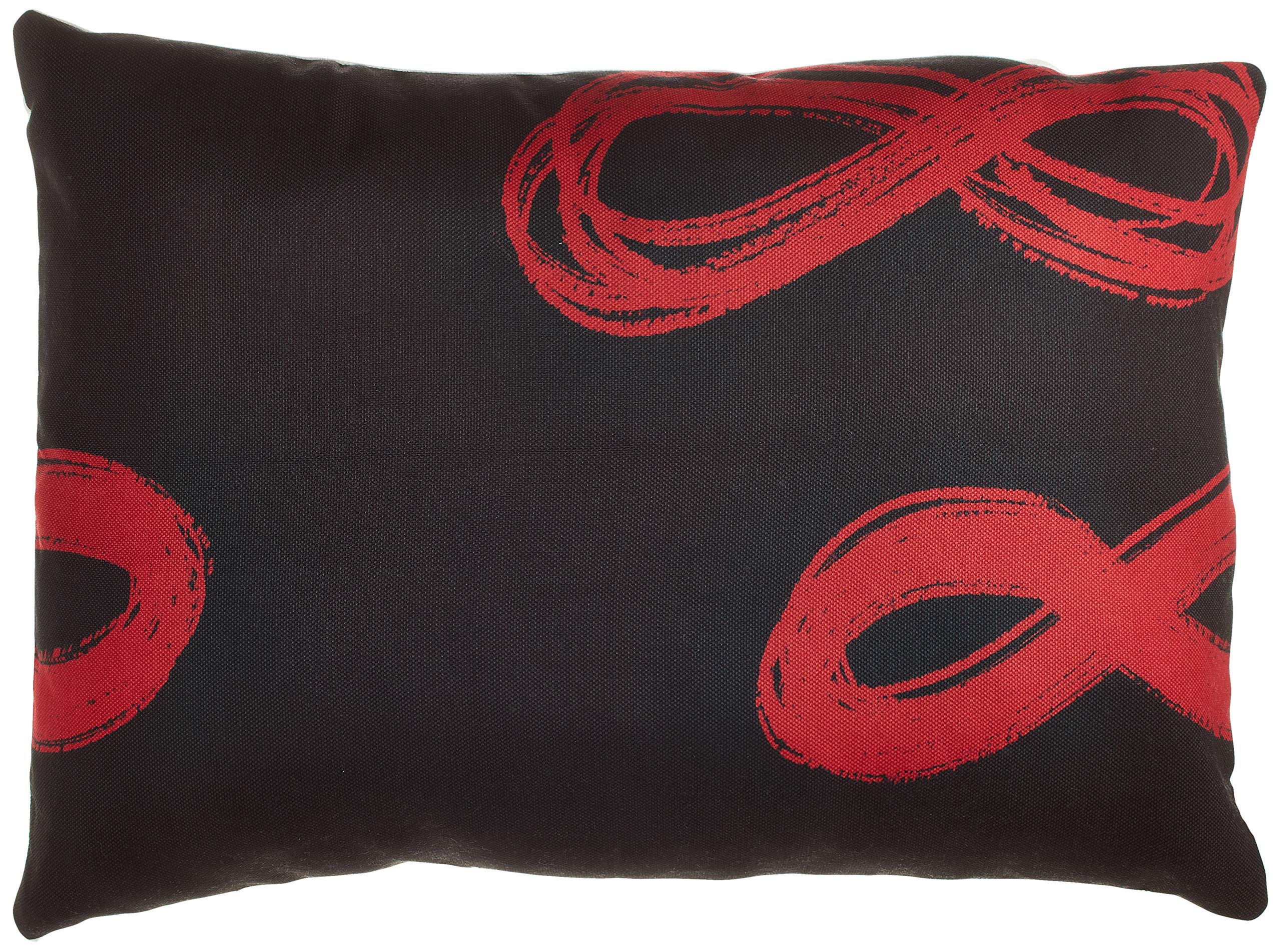 BonaMaison Decorative Cushion Cover, Red Black Throw Pillow Covers, Home Decorative Pillowcases for Livingroom, Sofa, Bedroom, Size: 45X60 Cm - Designed and Manufactured in Turkey