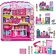 Barbie Mini Land DreamHouse & 3 Playsets with 4 1.5-Inch Dolls, Doll House Furniture & Accessories, Includes Pet Boutique, Hair Salon, & Supermarket