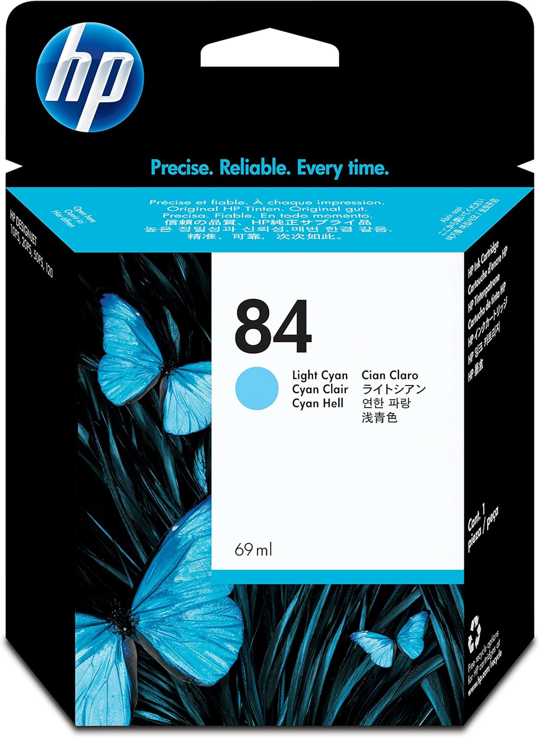 HP Original C5017A Ink Cartridge No 84 Cyan Light 69Ml, High Capacity Light Cyan - Image 3