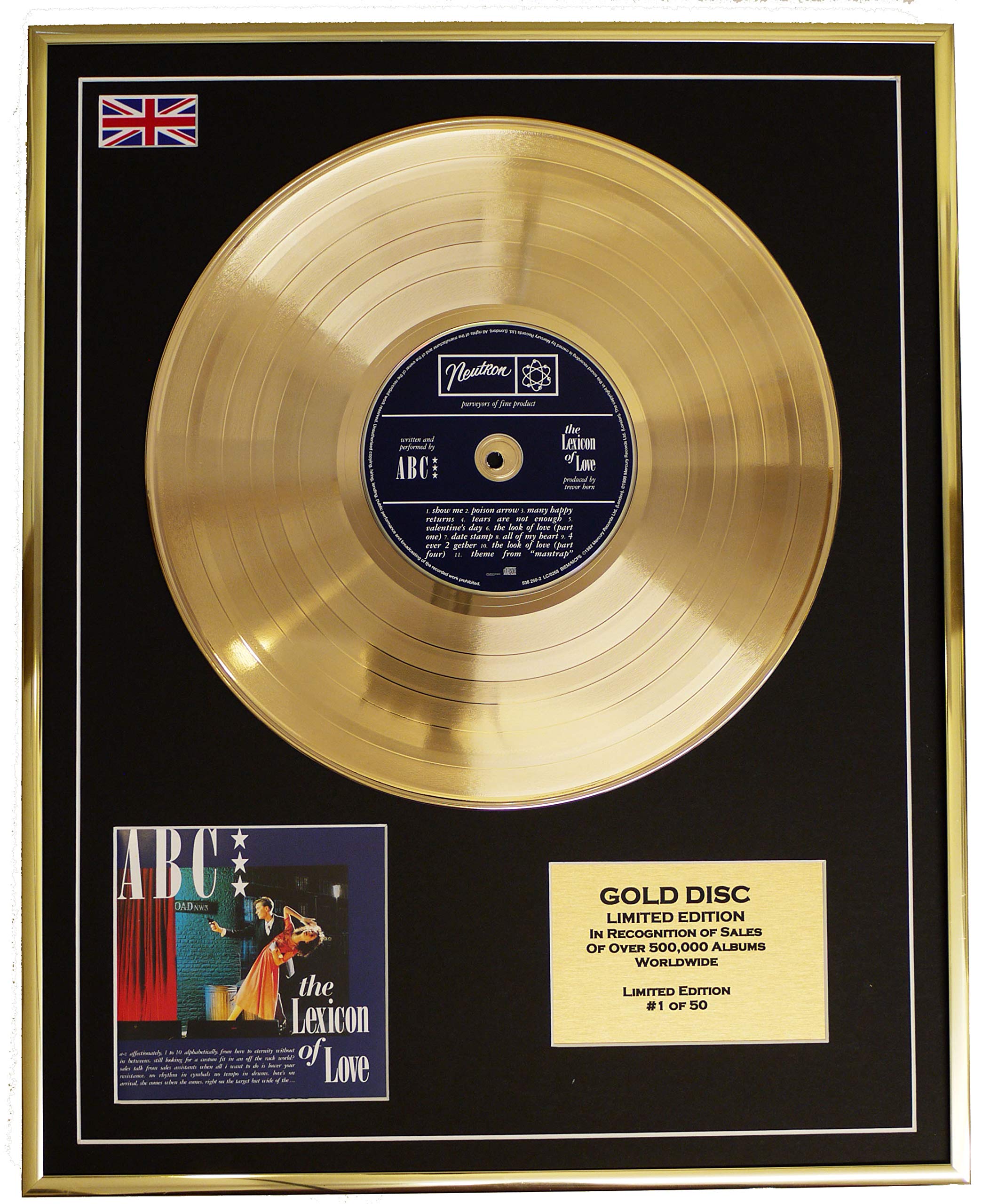 ABC Cd Gold Disc Record Limited Edition Gold The Lexicon of Love