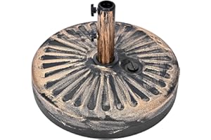 Yardlab 20-Inch Round Umbrella Base for Patio Market Table Umbrella Outdoor, Brown