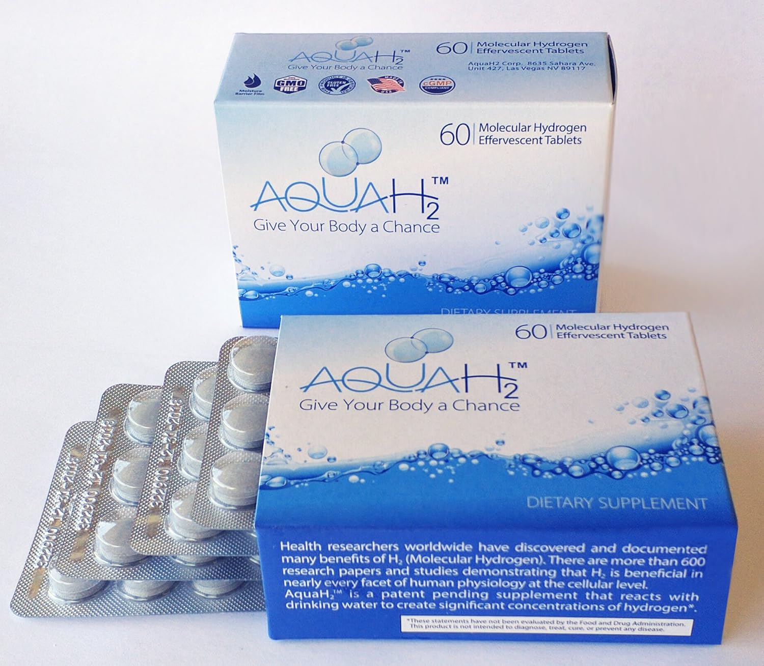Molecular Hydrogen Tablets 60 Water by Aquah2 eBay