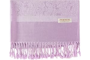 Becolored Paisley Acrylic Viscose Blend Scarf Shawl Jacquard Wrap Stole Two Tones Vintage Reversible