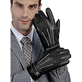 GSG leather gloves for men Sheepskin Classic Driving Gloves Winter Touchscreen Wool Lined Warm Gloves