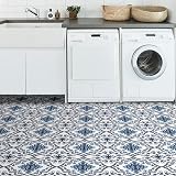 FloorPops FP3932 Marrakesh Floor Tiles Blue Peel and Stick view 3