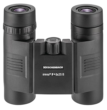 Eschenbach Optik arena F+ 8x25 Fernglas, wasserdicht, faltbar, Anti-Rutsch-Gummierung, schwarz