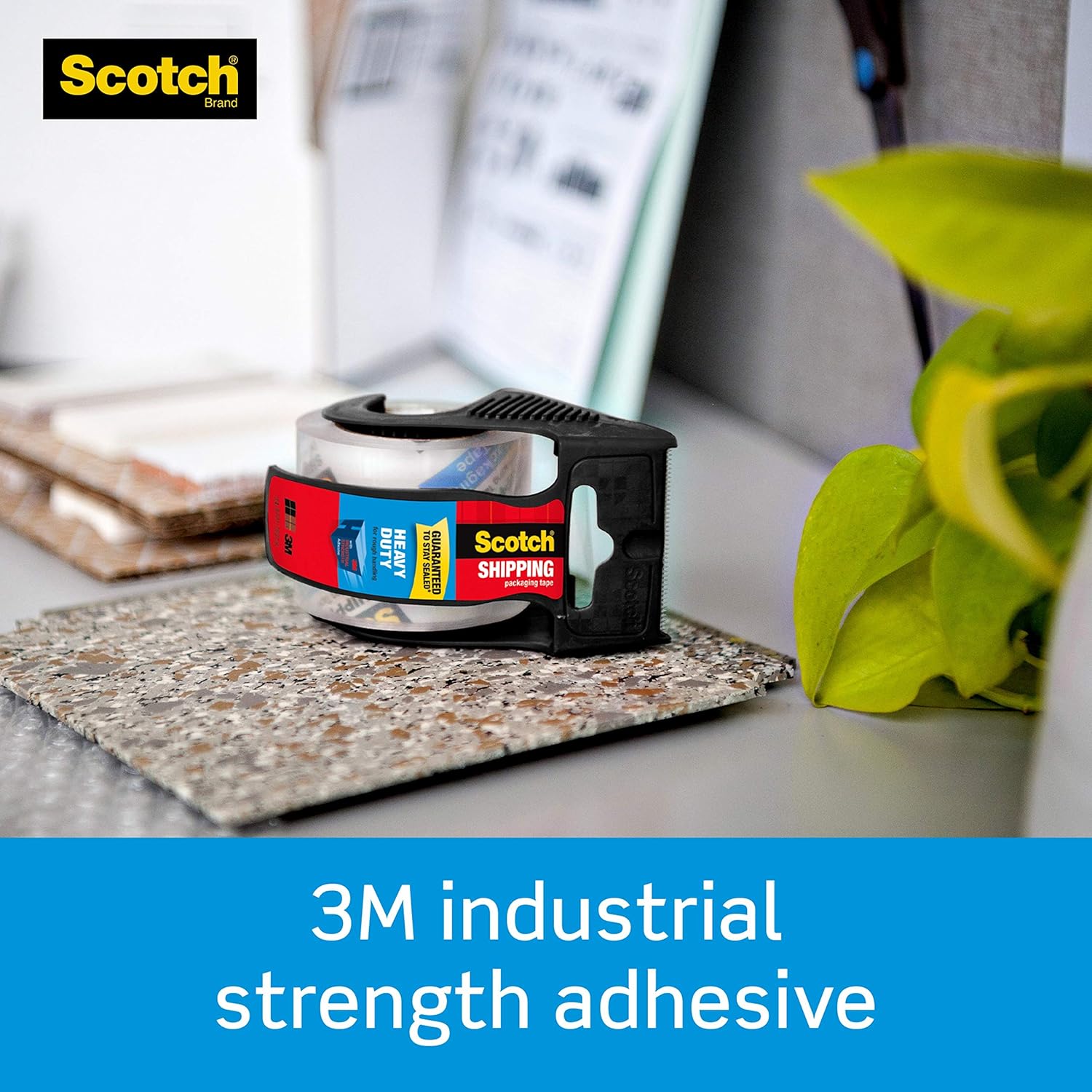 Scotch Heavy Duty Shipping Packaging Tape, 1 Roll with Dispenser, 1.88" x 19.4 Yards, 1.5" Core, Great for Packing, Shipping & Moving, Clear (142-700-H) : Touch Screen Tablet Computer Cases : Office Products