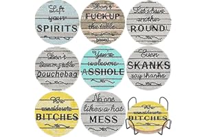 DOTSOPS 8 Pieces Diamond Painting Coasters with Holder - Diamond Art Coasters with Cork Base for Beginners Adults & Craft Supplies Party Gift