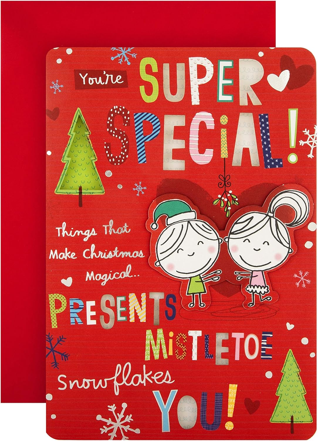 Christmas Card for Someone Special from Hallmark - Fun Character Design, Red, 22.8cm x 15.9cm