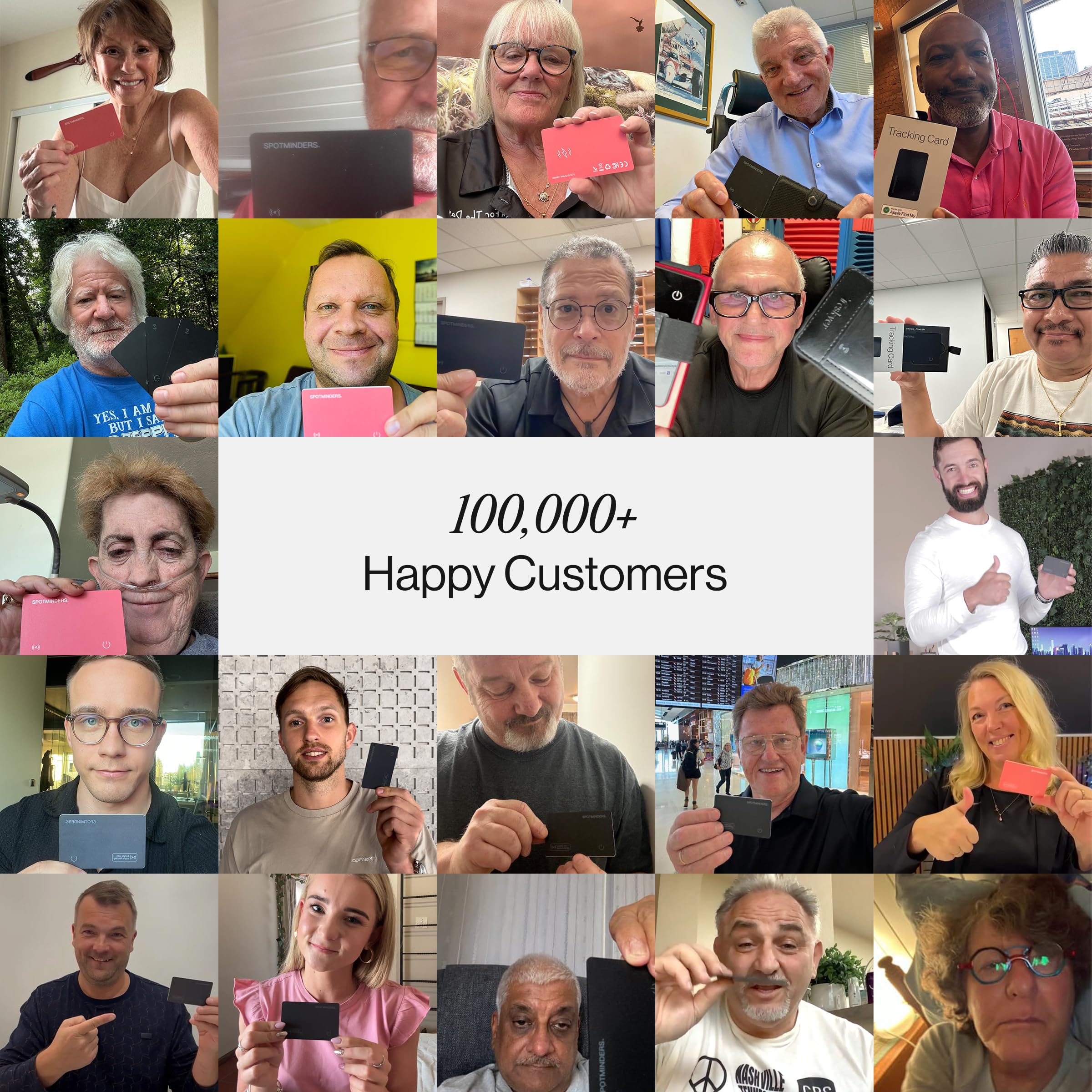 SPOTMINDERS Apple MFi Certified Wallet Tracker for Christmas Stocking Stuffers for Men Gifts for Women Works With Apple Find My Rechargeable 0.07in Slim Tracking Card - White Elephant Gifts for Adults