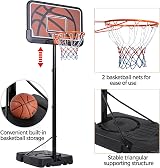Yaheetech Portable Basketball Hoop Stand 7.6-10ft 44 Inch Backboard view 7