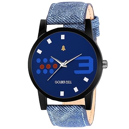 New Style Analog tic Watch 2 Blue Dial Blue Strap Mens Watch - GB-978