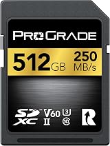 ProGrade Digital SD UHS-II 512GB Card V60 130MB/s Write 250MB/s Read