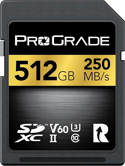 ProGrade Digital SD UHS-II 512GB Card V60 130MB/s Write 250MB/s Read