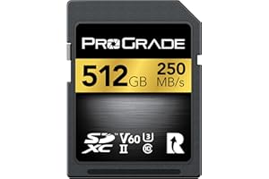 Prograde Digital SD UHS-II 512GB Card V60 –Up to 130MB/s Write Speed and 250 MB/s Read Speed | for Professional Vloggers, Fil