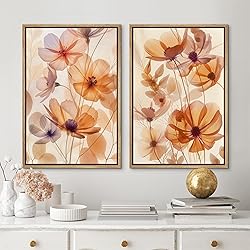 MUDECOR Framed Canvas Print Wall Art Orange Purple
