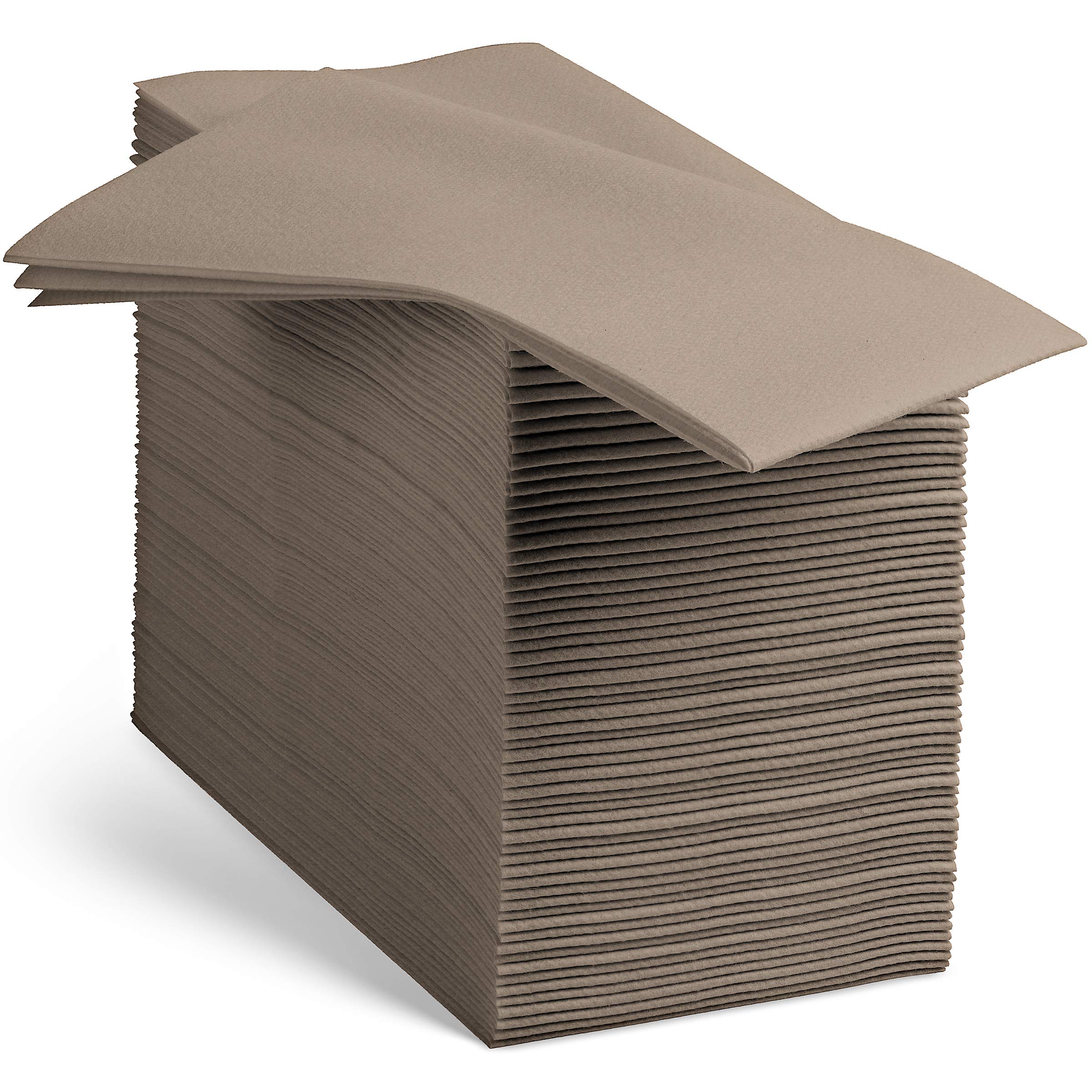 100 Linen-Feel Colored Paper Napkins - Decorative Cloth-Like Beige Dinner Napkins - Soft And Absorbent. For Kitchen, Party, Wedding, Bathroom Or Any Occasion. (Pack of 100)