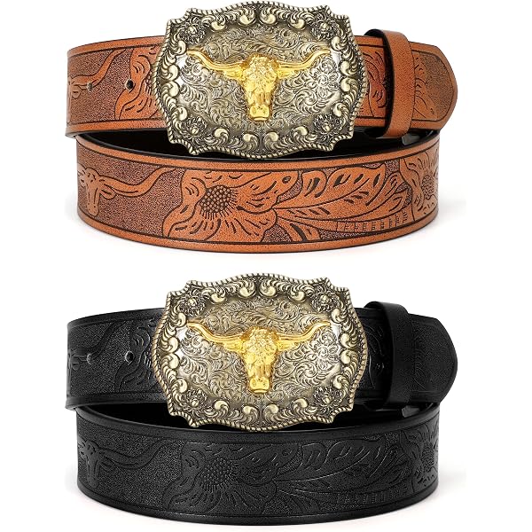 Amazon.com: TRIWORKS Western PU Leather Belt for Men and  display picture 3