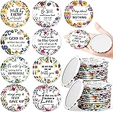 Y1tvei Bible Verse Compact Mirrors - 72Pcs Floral Bible Verse Mini Compact Mirrors Christian Gifts Bulk Inspirational Small Portable Round Pocket Makeup Mirror for Purse Church Party Favors for Women
