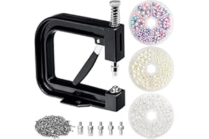 STAR Pearl Setting Machine - DIY Handmade Rivet Tool for Attaching Pearl Buttons to Hats, Shoes, Clothes, Bags & Skirts (Beads DIY Accessories)