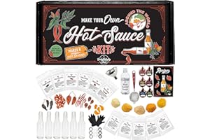 DELIGHTFULLY HOT DIY Hot Sauce Kit Gift Set, Make Your Own Hot Sauce Kit for Adults, Hot Sauce Lovers Gift Ideas, Hot Sauce Making Kits for Men, Hot Sauce Gift Sets for Men, DIY Hot Sauce Making Kit Everything Included, Unique Hot Sauce Gifts for Men