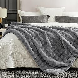 Cozy Bliss Faux Fur Throw Blanket for Couch, Fuzzy