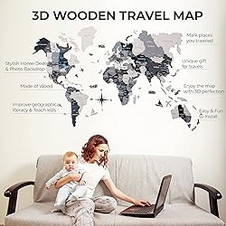 3D Wood World Map – 3D Wall Decor with Wood Map