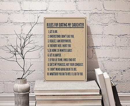 Sconosciuto Regole Di Incontri Regalo Personale Perfetto Per Padre Figlia E Possibile Cambiare Frasi Se Si Desidera E Personalizzare Il Cartello Amazon It Casa E Cucina
