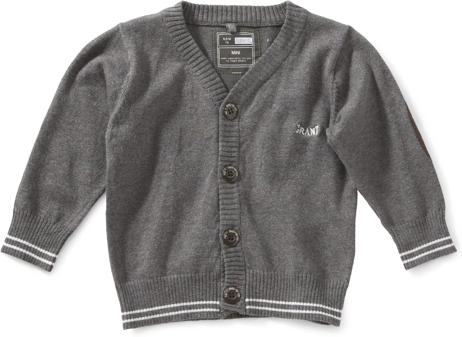 NAME IT Baby Jungen Pulli 13069936, Gr. 98, Grau (Dark Grey Melange