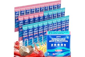 EYHBQIA Ultimate Calm Drink Mix - Super Cortisol Reducer Supplement, Magnesium Glycinate Powder, Ashwagandha, L Theanine, Holy Basil, Vitamin D3, Supports Relax Focus Sleep Mood, No Sugar, Mixed Flavor, 30ct