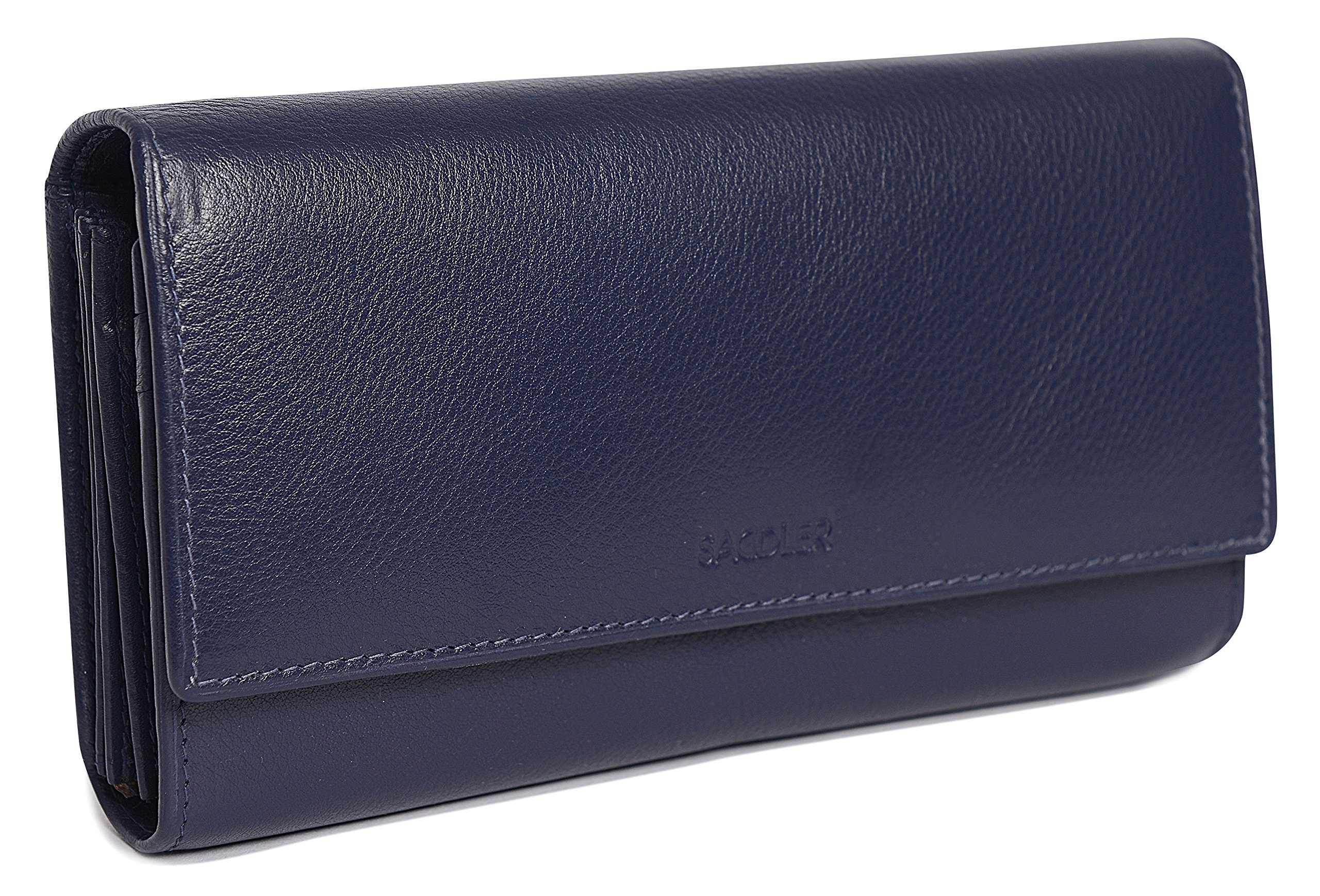 SADDLER "Grace Purse – RFID Protected Real Leather Large Wallet with 7 Card Slots, ID Window, Slip Pockets & Secure Zip Compartment – Spacious Everyday Purse for Women - Gift Boxed