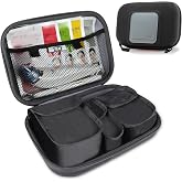 USA GEAR Hard Shell Cosmetic Travel Bag with Removable Pouches, Weather Resistant Exterior - Cosmetic Organizer - Toiletry Bag for Face Steamer, Gua Sha, Blackhead Remover, Face Masks, Beauty Products