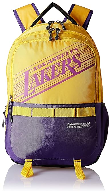 American Tourister Polyester 32 Ltrs Yellow Laptop Backpack (AMT NBA Allstar BCKP02-YLW)