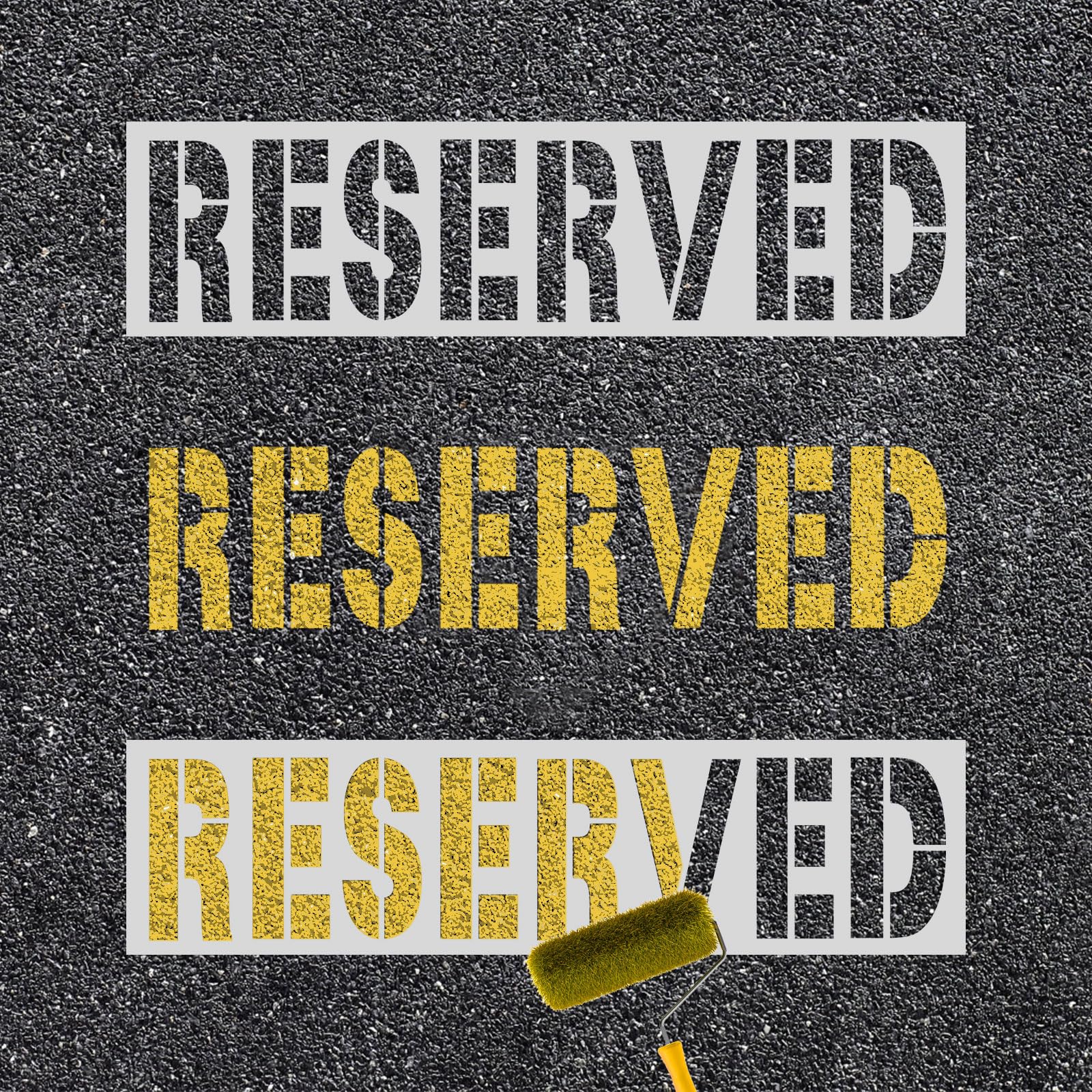 Photo 1 of 2pcs Reserved Parking Stencil, 6in Reserved Template for Parking Lot Spray Painting Letter Stencils Reserved Parking Sign for Parking Lot Concrete Curb Asphalt Reserved Guest Spaces