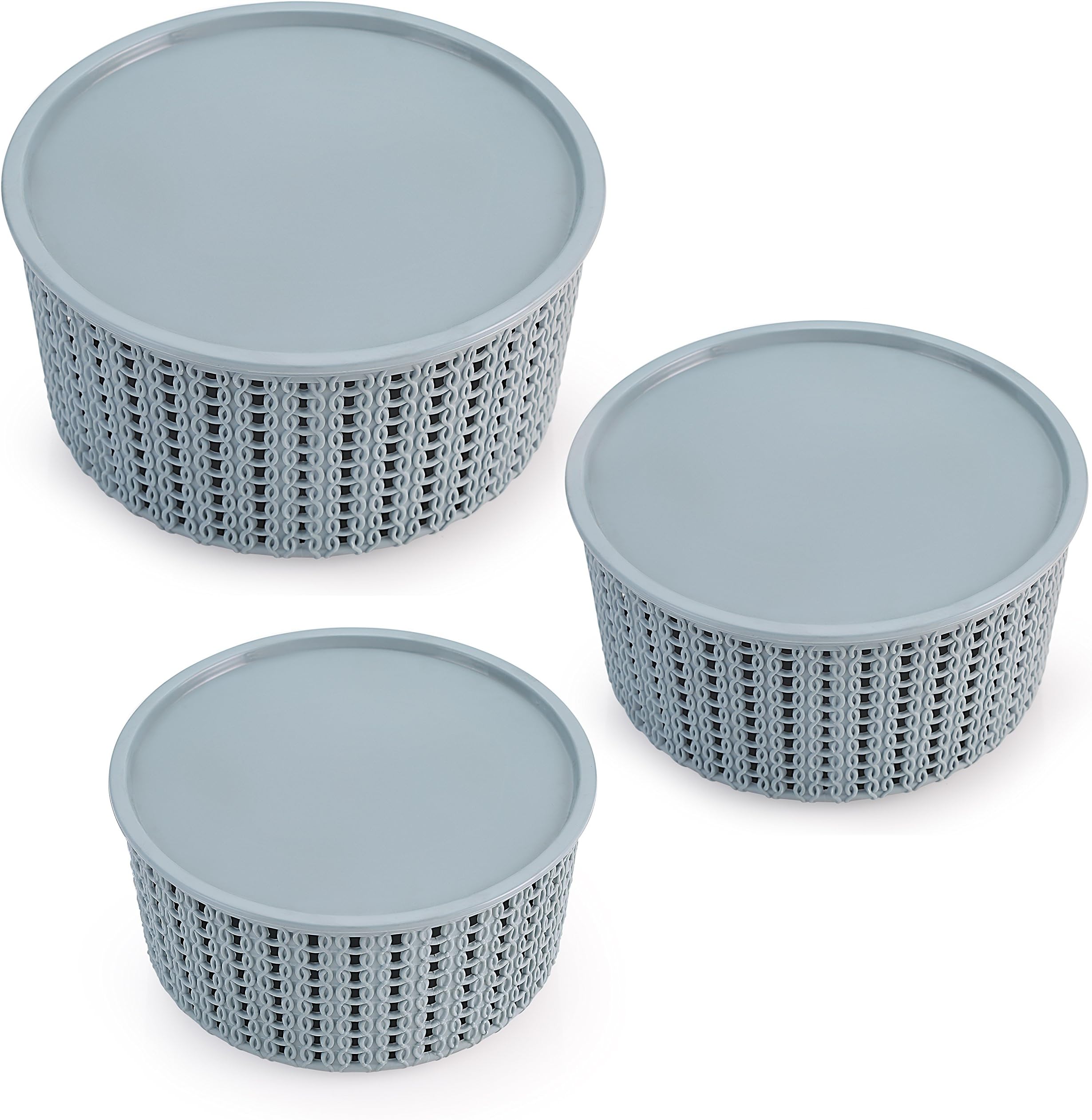 Selvel Plastic Target Basket - Set of 3 (Light Blue)