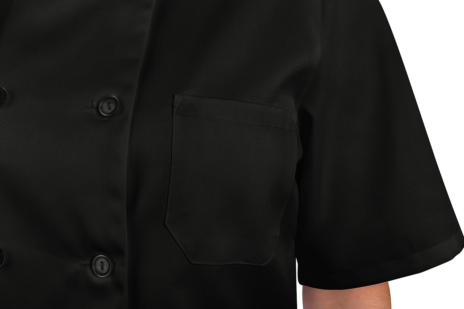 Womens Black Classic Short Sleeve Chef Coat: Clothing