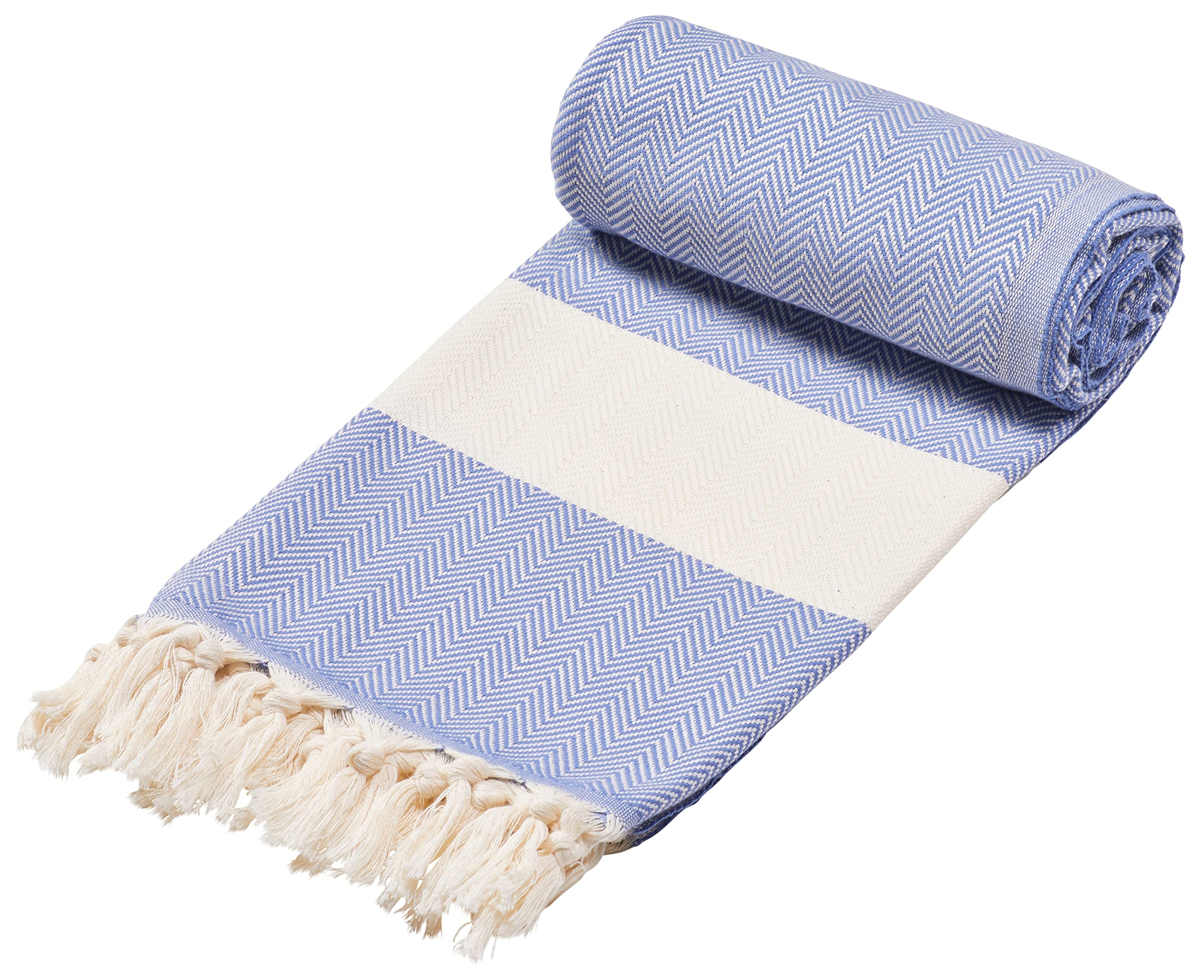 Sowel® Hamam Beach Towel, Fouta Towel, Sauna Towel, 100% Cotton, 200 x 100 cm, Stone Blue