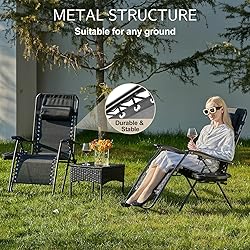 Sweetcrispy Zero Gravity Chairs, Set of 2 Portable