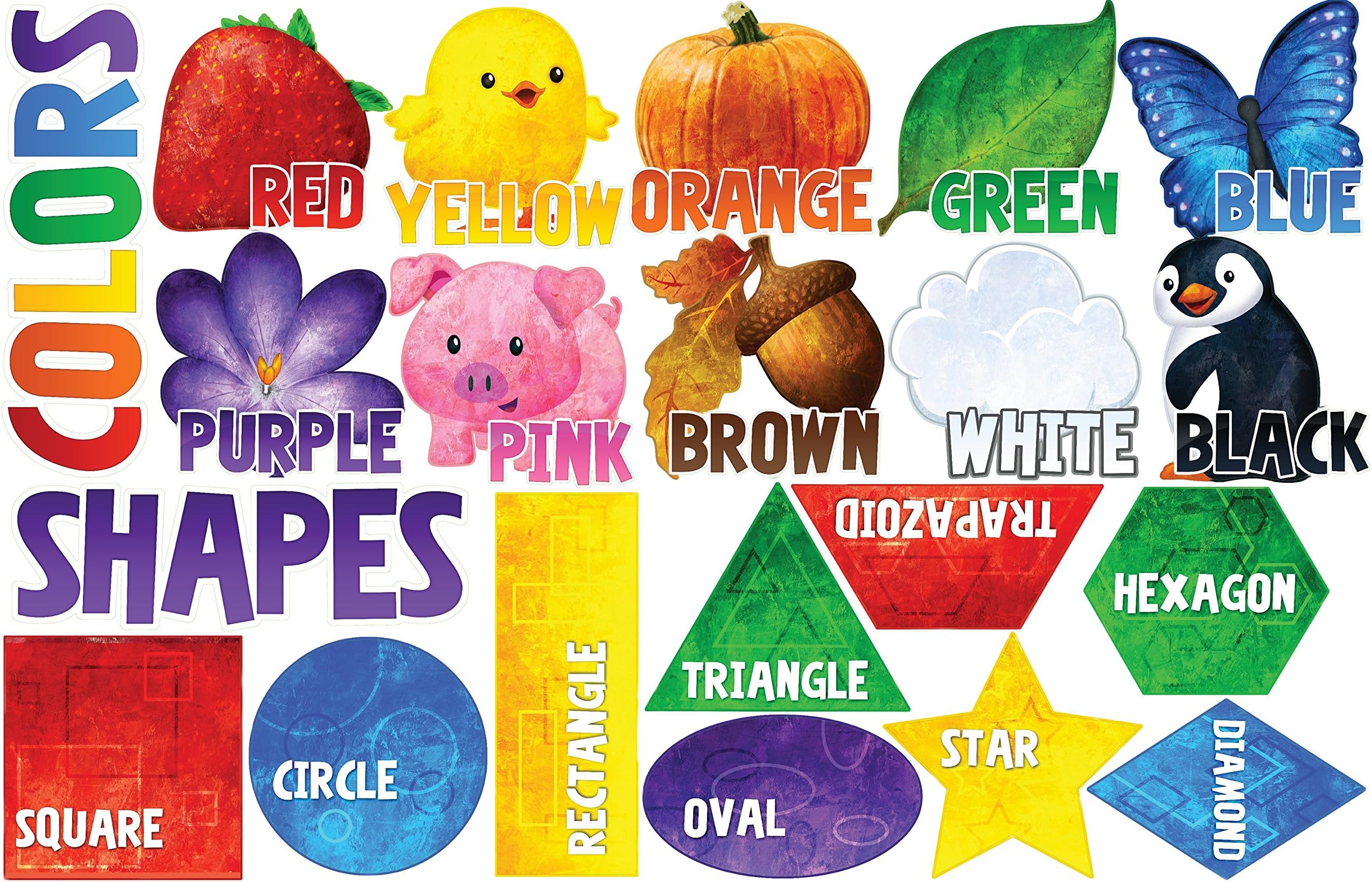 iStickUp Shapes & Colors Removable Wall Decal, S, Primary Multi