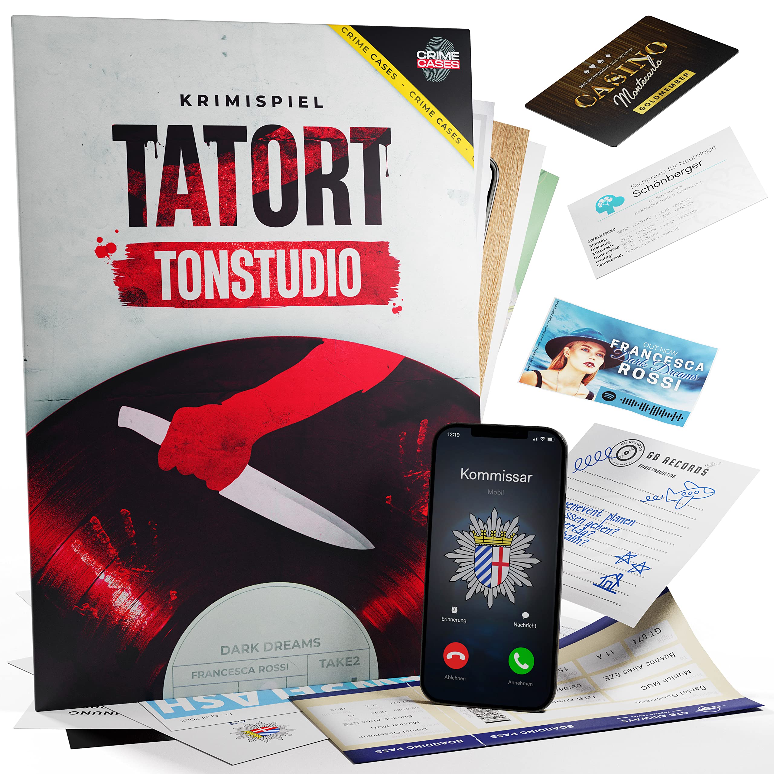 CRIMECASES Krimispiel: Tatort Tonstudio I Cold Case Fallakte I Krimispiele für Erwachsene für 1-6 Personen I Mordfall lösen Spiel für zuhause ab 14 Jahren | Krimifall Escape Room Spiel
