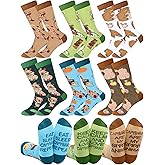 ShinyMatch 6 Pairs Funny Capybara Socks Novelty Cute Casual Cotton Crew Socks Capybara Lover Gifts Valentine's Birthday Spring Gift Ideas for Women Girls Grandma Mom Girlfriend