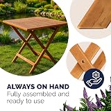 CASARIA Wooden Garden Side Table | Folding Acacia Bistro Table 70x70cm view 4