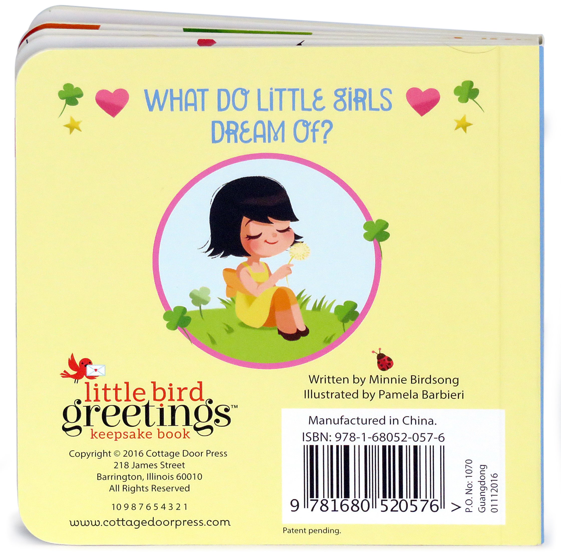 What Are Little Girls Made Of: Little Bird Greetings, Greeting Card Board Book with Personalization Flap, Gifts for Birthday, Baby Showers and More