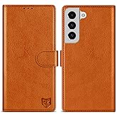ZZXX for Samsung Galaxy S22 Wallet Case with [RFID Blocking] Card Slot Kickstand Magnetic Closure Leather Flip Fold Protective Phone Case for Samsung Galaxy S22 5G Case Wallet(Brown-6.1 inch)