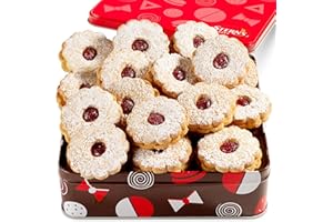 STERN'S BAKERY Linzer Cookies – Christmas Holiday Cookie Tin, 18 Count | Gourmet Holiday Cookies Gift Box for Colleagues, Friends & Women | Kosher, Nut-Free, Dairy-Free – Stern’s Bakery