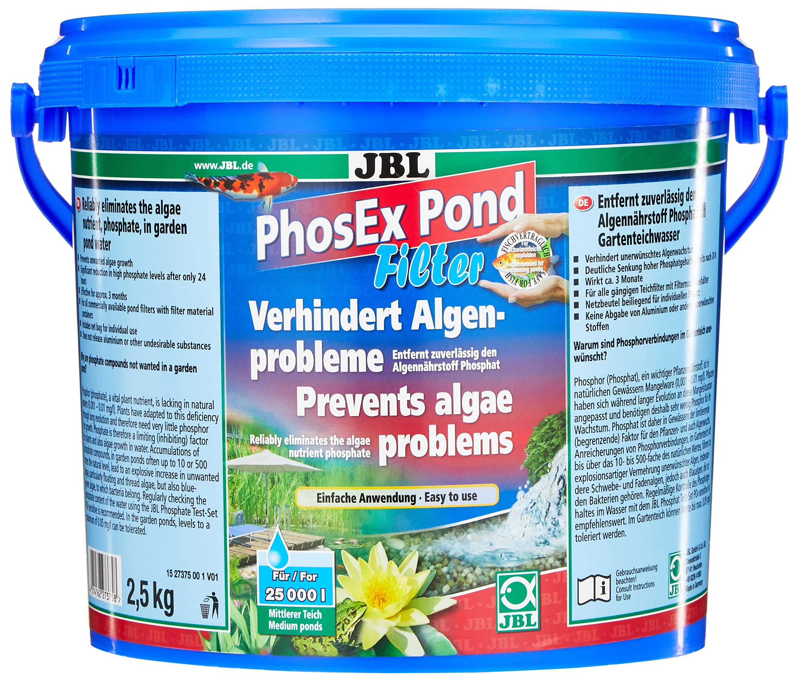 JBL PhosEx Pond Filter 2,5 kg, 5 l, Phosphate remover for pond filters