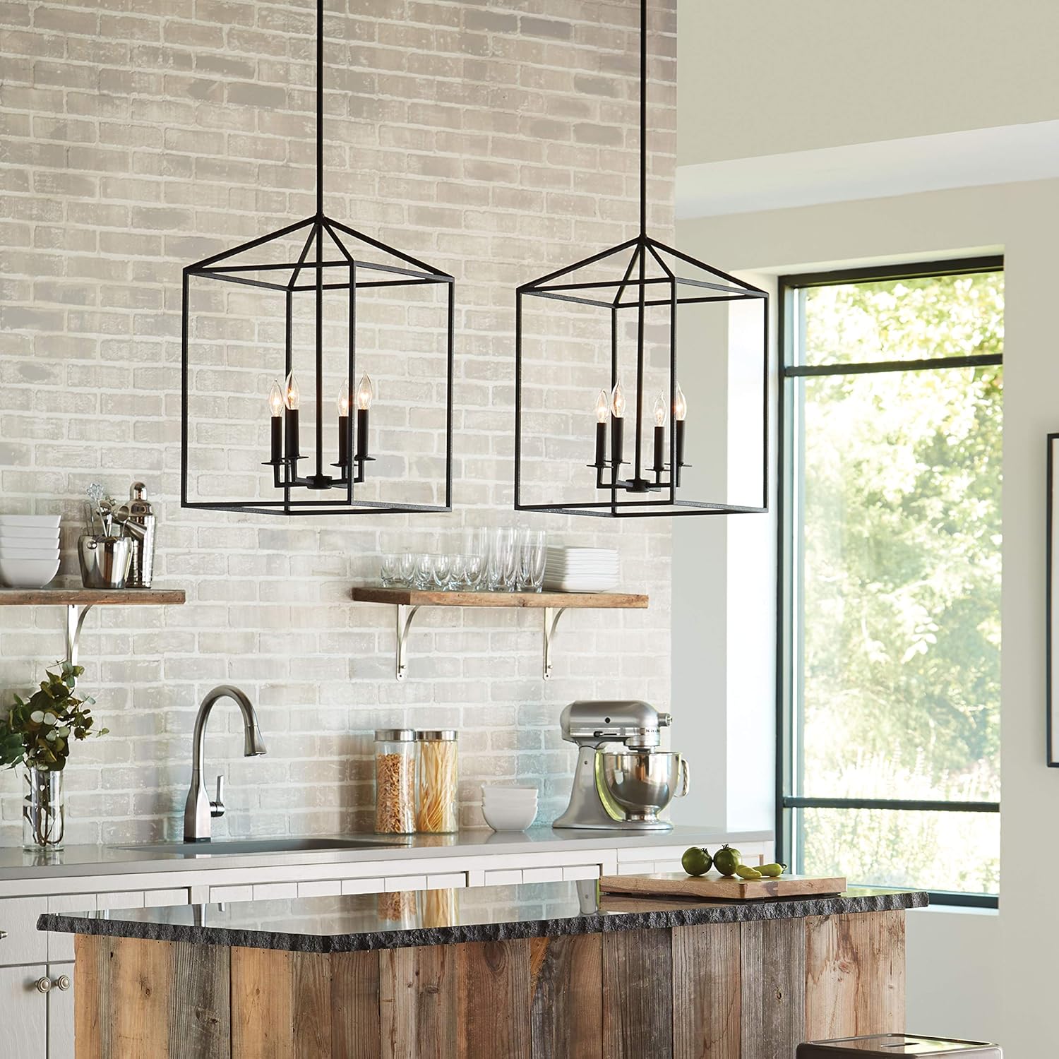 Sea Gull Lighting 5215004-839 Perryton Small Four-Light Hall / Foyer Hanging Modern Light Fixture, Blacksmith Finish: Sea Gull: Home Improvement