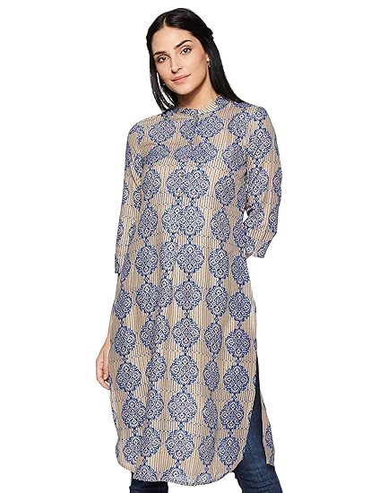W Women's Rayon straight Kurta